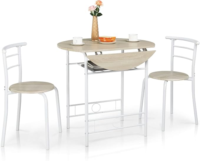 VINGLI 31.5" Drop Leaf Dining Table Set by VINGLI