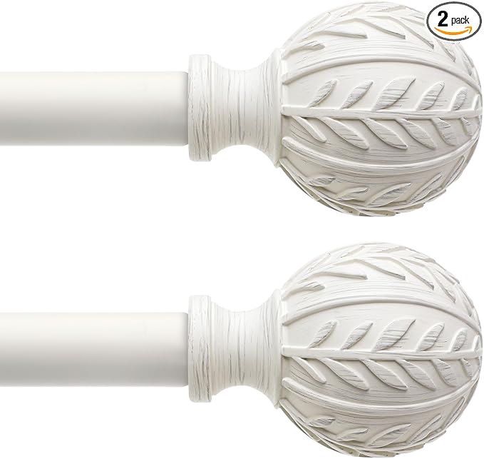 QDWIS 2 Pack Antique White Curtain Rods by Unknown