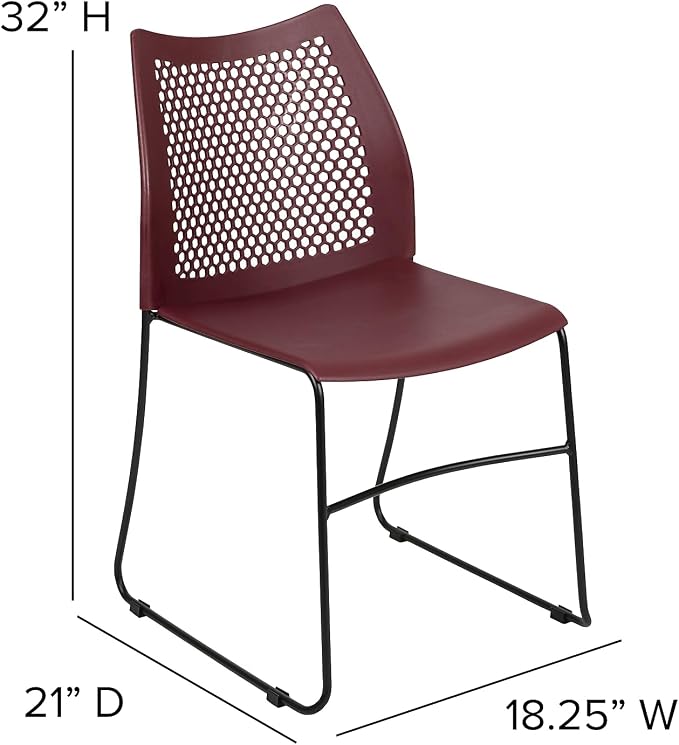 Flash Furniture HERCULES Series 661 lb. Capacity Burgundy Stack Chair - Image 3