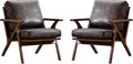 Bonzy Home Mid Century Modern Chair, PU Leather Accent Chairs Set of 2 by BonzyHome