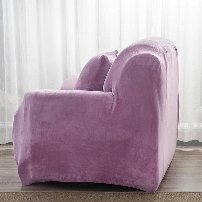 vctops 1-Piece Velvet Plush Stretch Chair Sofa Slipcover Soft Fuzzy Fluffy - Image 4
