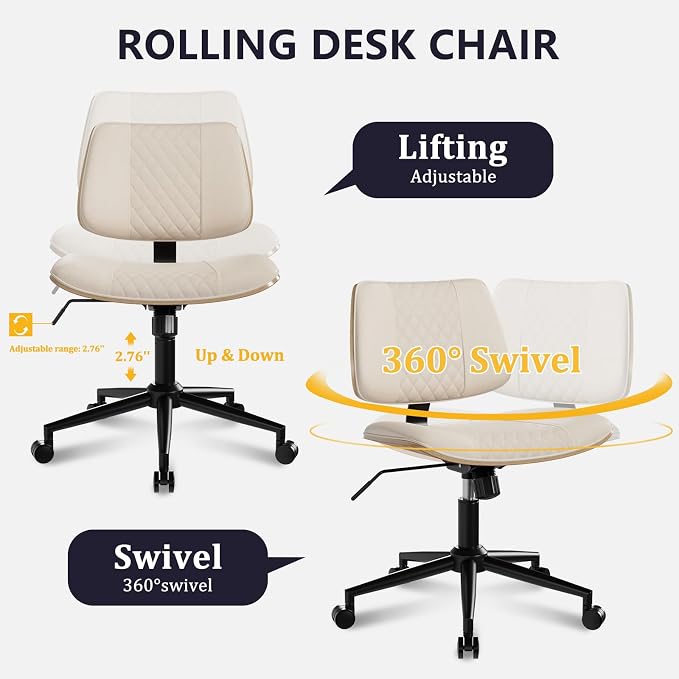 Modern Armless Office Chair - Image 5