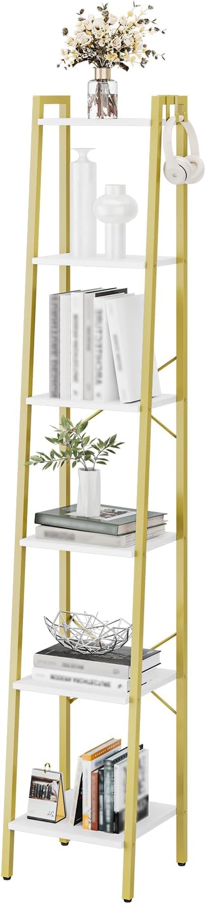 Hzuaneri Ladder Shelf, Bookshelf Bookcase, Freestanding Corner Storage Shelve - Image 8