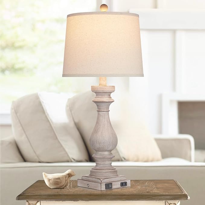 Cinkeda 29" Tall Table Lamp for Living Room Set of 2, Vintage Bedside - Image 7