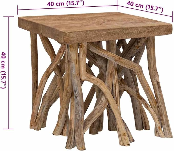 Coffee Table Brown Mixed Recycled Wood Small Rustic Living Room Table Durable - Image 2