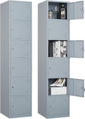 Metal Locker with 6 Doors, Lockable Locker Cabinet by Anxxsu