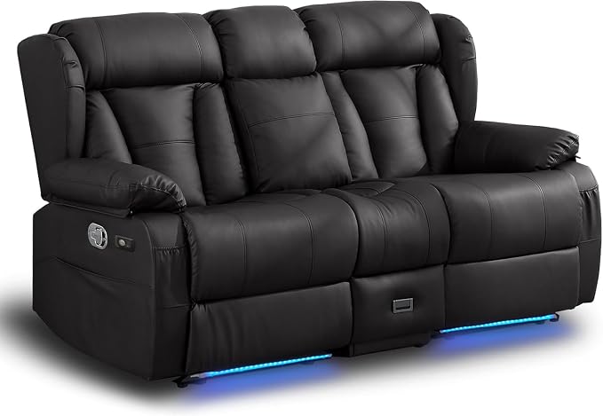 Loveseat Recliner Sofa, RV Recliner Couch, Manual Reclining Loveseat by WISHDEER
