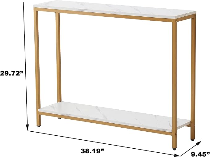 loglus Console Table for Entryway, Faux Marble MDF Indoors Sofa Table - Image 2