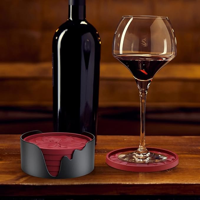 ME.FAN Silicone Coasters with Holder, Drinking Coasters - Image 8