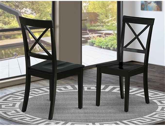 East West Furniture BOC-BLK-W Boston Dining Room Chairs - Image 2