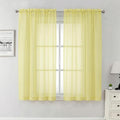 Lecloud Goose Yellow Sheer Curtains 63 Inch Length 2 Panels, Light Filtering by Lecloud
