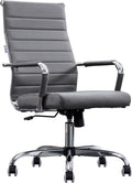 Home Office Chair Ribbed, Modern Leather Conference Room Chairs, Ergonomic by BOWTHY