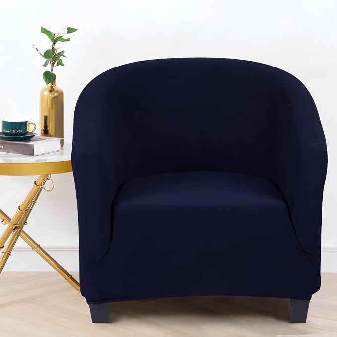 SearchI Club Chair Slipcover Stretch Barrel Chair Covers Solid Color Tub Chair - Image 2