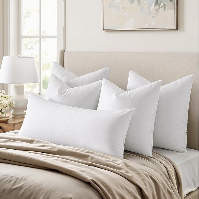 MIULEE Feather Pillow Insert 16x26, Decorative Down Feather Fluffy Throw Pillow - Image 3