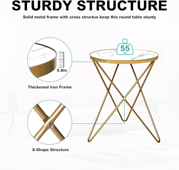HLR Modern Round Side Table, End Table - Image 5