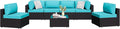 Shintenchi 7 Pieces Outdoor Patio Sectional Sofa Couch, PE Wicker Furniture by Shintenchi%7CFurnitureMadeforRealLife