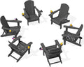 SERWALL Foldable Adirondack Chair Set of 6, HDPE Adirondack Chair by SERWALL