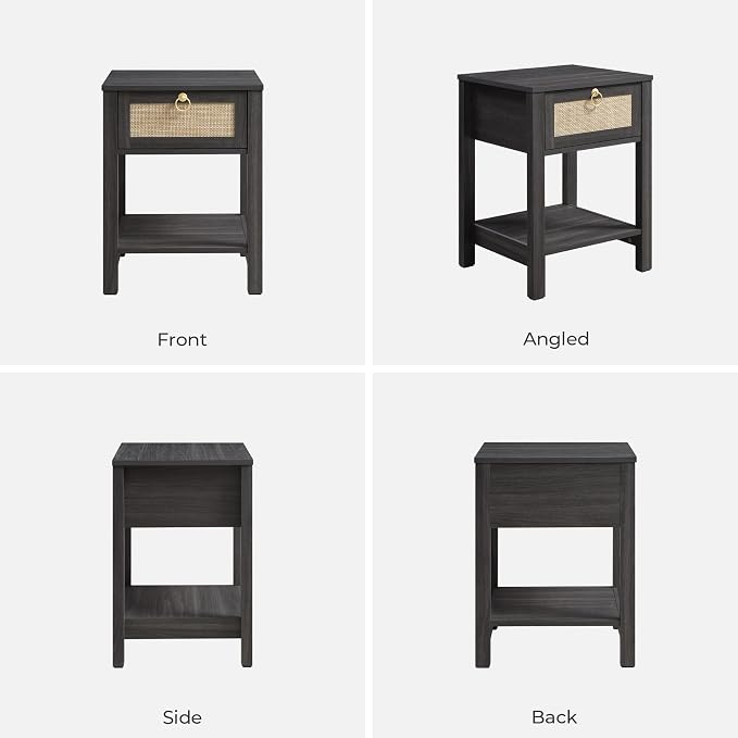 SICOTAS Rattan Nightstand Set of 2, Rattan Decor Drawer - Image 12