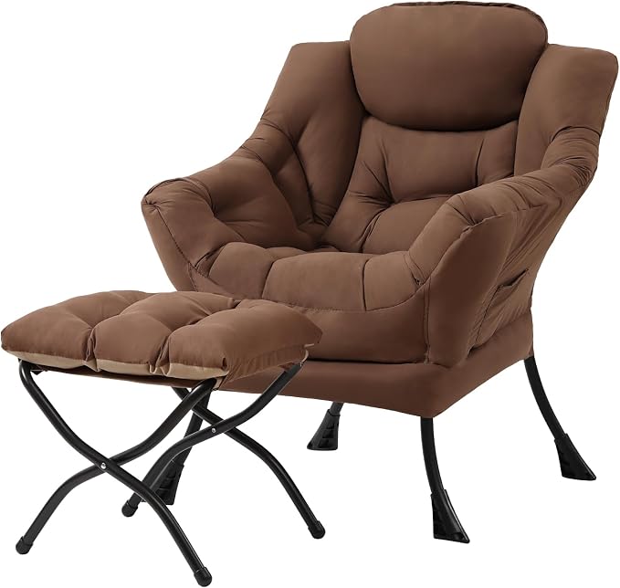 Tiita Lazy Chair with Ottoman, Comfy Leisure Sofa Armchair with Ottoman by TiitaHome