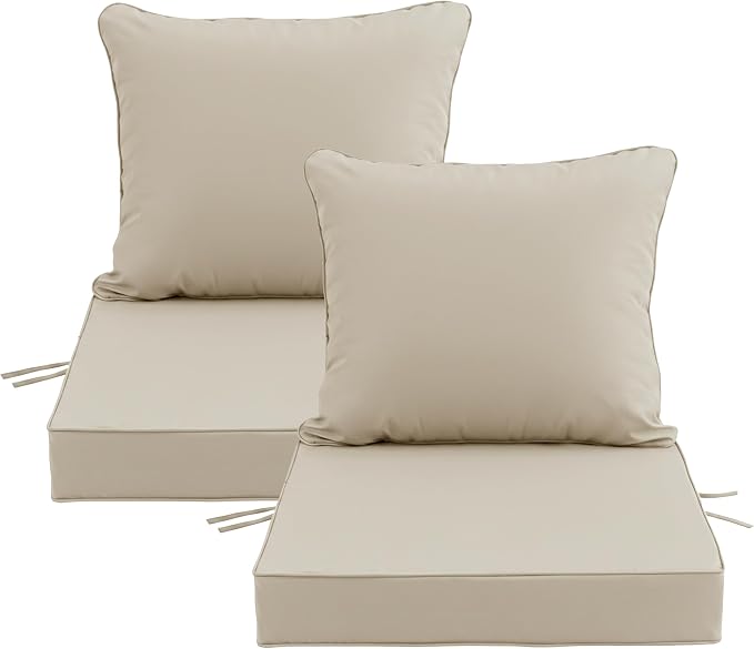 19x19 Inch Patio Chair Cushions Set of 2, Outdoor Furniture Cushions by Unknown