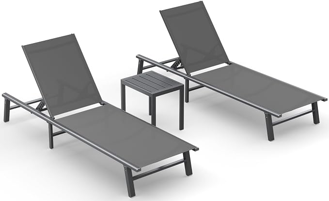 Ciokea Foldable Outdoor Lounge Chair Set of 2 by CIOKEA