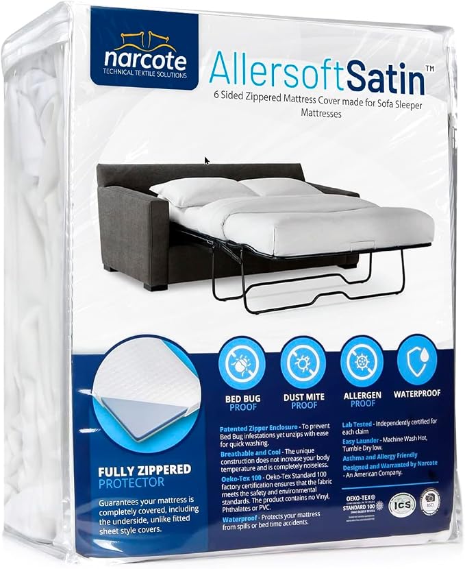 Allersoft| Queen Sleeper Sofa Mattress Cover by Allersoft