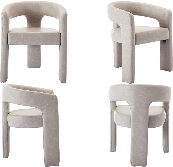VESCASA Faux Leather Barrel Dining Chair - Image 7