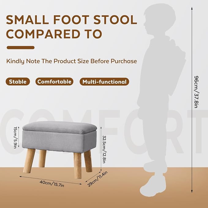 Storage Ottoman, Small Foot Stool Ottoman - Image 2