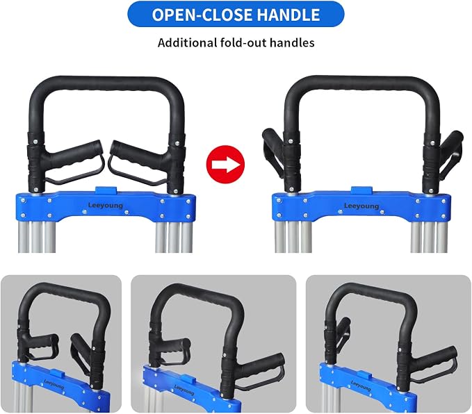 Folding Hand Trucks Heavy Duty by Leeyoung, 500 lb Aluminium Folding Hand Cart - Image 4