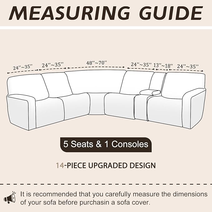 Arfntevss Sectional Recliner Couch Covers Velvet Washable Corner Sectional Sofa - Image 2