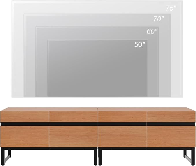WAMPAT Modern TV Stand for 50-75 Inch TVs, Wood Entertainment Center - Image 5