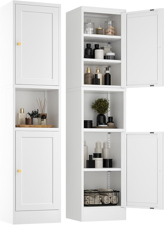 YAUWOH 2-Door Metal Storage Cabinet, Tall Slim Pantry Organizer by YAUWOHFactoryOutletsColorfulMetalFurniture