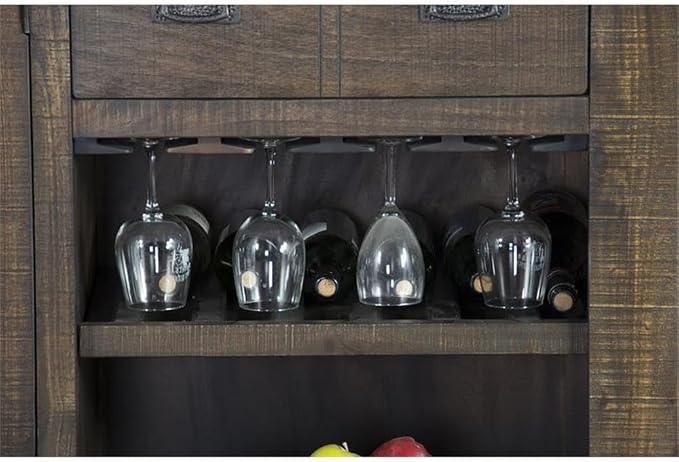 Pemberly Row 80" Transitional Wood Gorgeous Bar Unit - Image 9