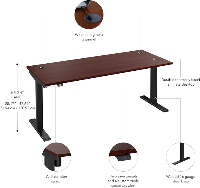 Bush Business Furniture 72-inch Electric Height Adjustable Standing Desk - Image 7