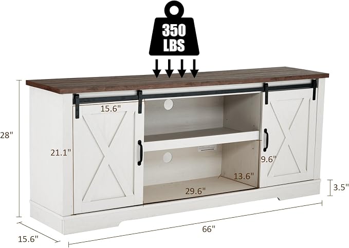 AMERLIFE 66" Farmhouse TV Stand - Image 2