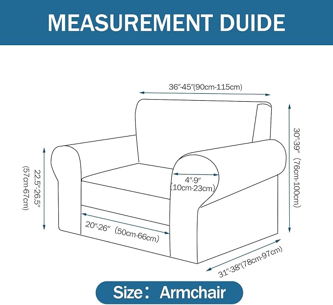 Armchair Slipcover with 1 Pillow Cover - Image 5