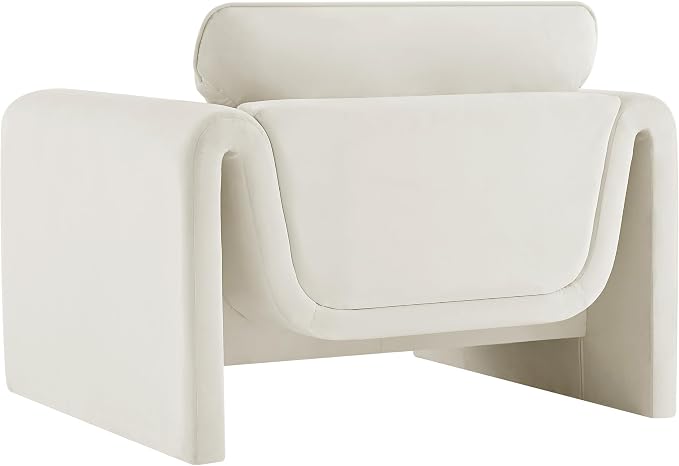 Meridian Furniture 199Cream-C Sloan Collection Modern | Contemporary Velvet - Image 8