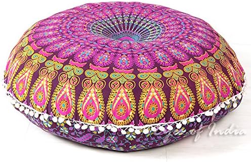 Mandala Floor Pillow Cover Meditation Cushion Seating Throw Hippie Round - Image 3