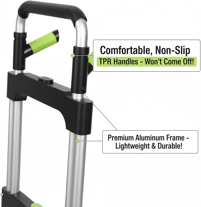 Leeyoung Folding Hand Truck and Dolly, 309 lb Capacity Aluminum Portable Cart - Image 8