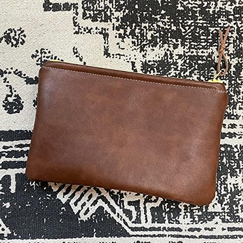 NAT Leathers | Tan Mid Brown Two Tone Antiqued Soft Faux Vegan Leather PU | 1 - Image 8