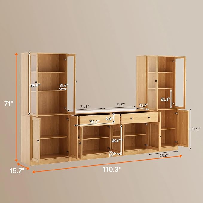 TUSY 71" TV Stand Storage Set - Image 2