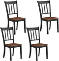 Giantex Wood Dining Chairs Set of 4, Armless Kitchen Chairs w/Solid Rubber Wood by Giantex