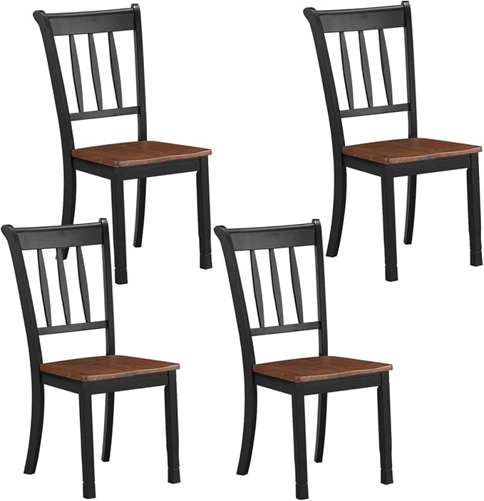 Giantex Wood Dining Chairs Set of 4, Armless Kitchen Chairs w/Solid Rubber Wood by Giantex
