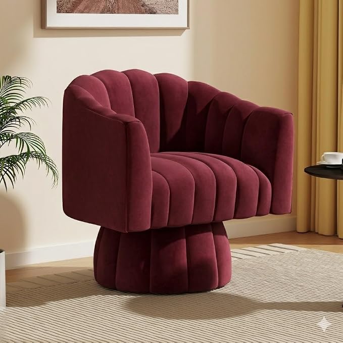 Dewhut Swivel Accent Chair, 360° Swivel Barrel Chair by FocusOnQualityFurniture