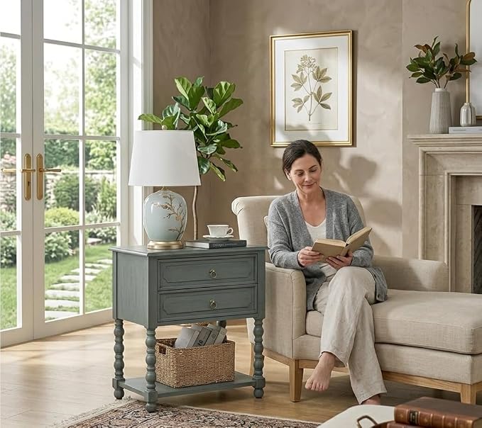 HULALA HOME Farmhouse Storage End Table - Image 6