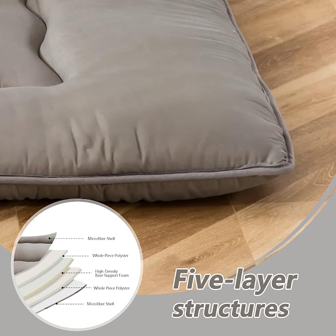 MAXYOYO Cot Japanese Floor Futon Mattress, Single Size Tatami Mat Sleeping Pad - Image 5