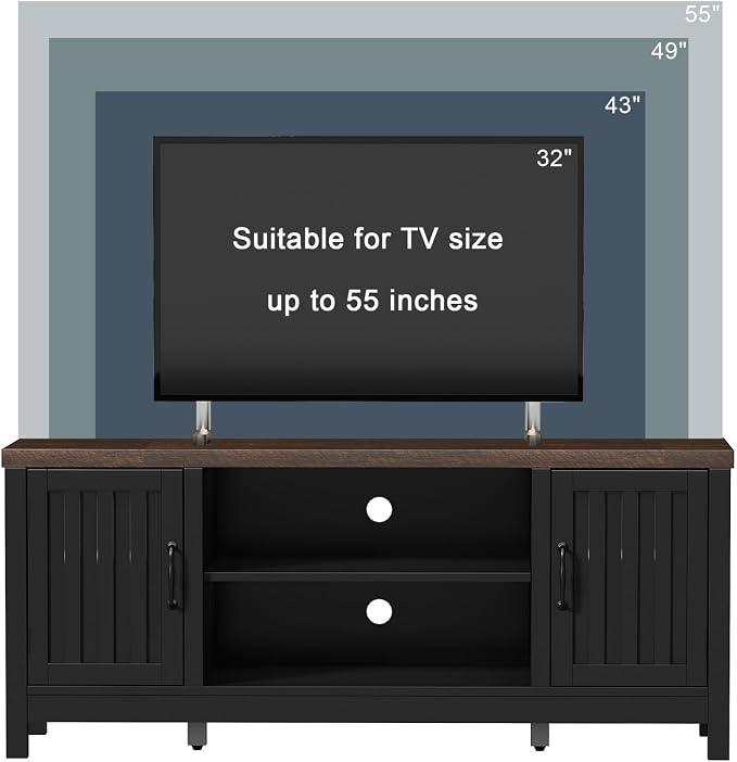 ChooChoo Farmhouse TV Stand for Televisions up to 55 inches, Entertainment - Image 4