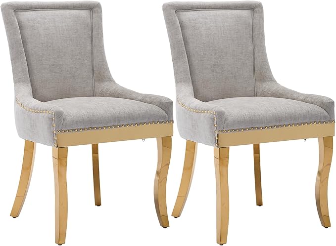 Upholstered Dining Chairs Set of 2, Modern Fabric Side Chairs by MZDOO