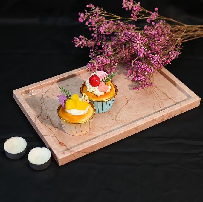 Real Luxurious Natural Marble Vanity Tray Genuine Marble Storage Tray - Image 4