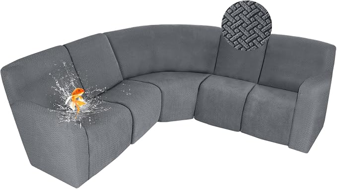 ALIECOM 100% Waterproof Recliner Sectional Couch Covers L Shape Stretch Corner by ALIECOM